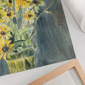 Wall print Vase with rudbeckias