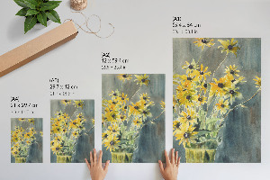 Wall print Vase with rudbeckias