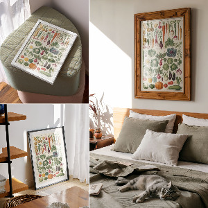 Decorative poster Types of vegetables