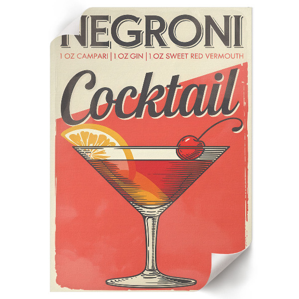 Poster featuring a Negroni cocktail
