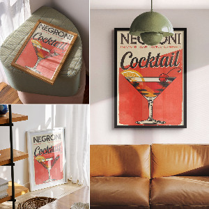 Poster featuring a Negroni cocktail