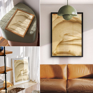 Art print in creamy tones