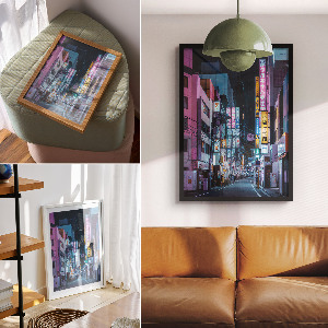 Decorative poster A street in Japan