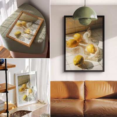 Wall print Lemons in a net