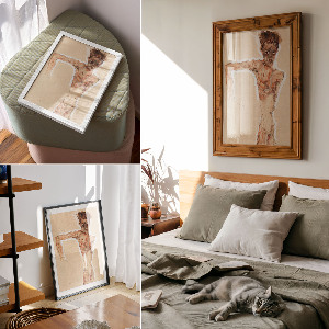 Decorative poster Naked man