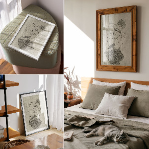 Wall print featuring a graphic design