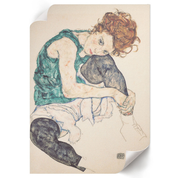 Art print Sitting woman