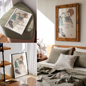 Art print Sitting woman