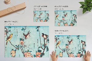 Canvas poster Birds and flowers