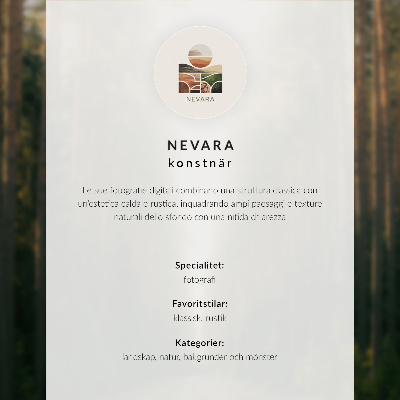 Modern wall art poster depicting a foggy forest