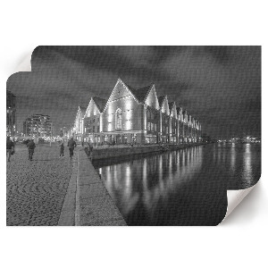 Canvas poster featuring a city at night