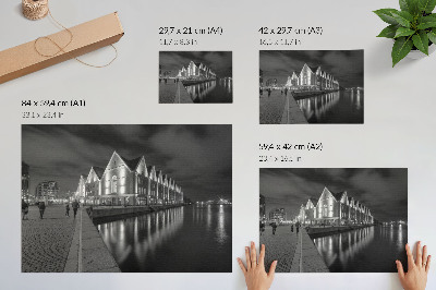 Canvas poster featuring a city at night