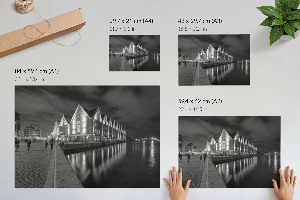 Canvas poster featuring a city at night