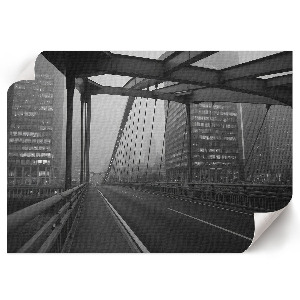 Modern wall art poster featuring a city bridge