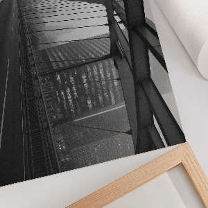 Modern wall art poster featuring a city bridge