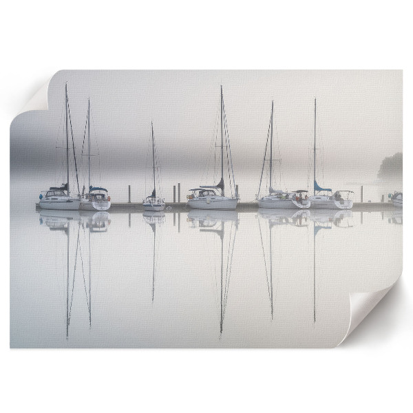 Canvas poster featuring yachts on the water