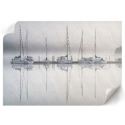Canvas poster featuring yachts on the water