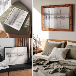 Canvas poster Yachts on the water