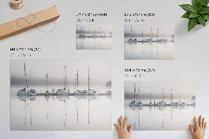 Canvas poster featuring yachts on the water