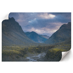 Wall poster with a mountain landscape