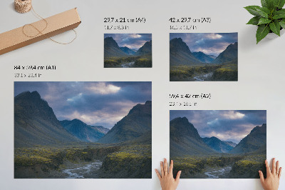 Wall poster with a mountain landscape