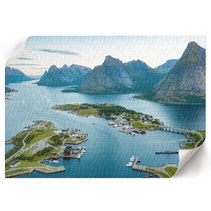 Modern wall art poster depicting a mountain landscape