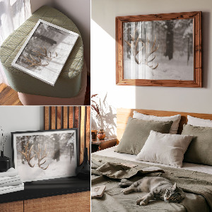 Premium wall art featuring antlers in the snow