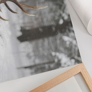Premium wall art featuring antlers in the snow