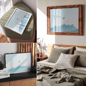 Modern wall art poster Mountain freedom