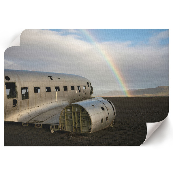 Premium wall art featuring a rainbow and shipwreck scene