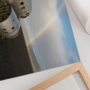 Premium wall art featuring a rainbow and shipwreck scene