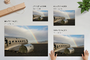 Premium wall art featuring a rainbow and shipwreck scene
