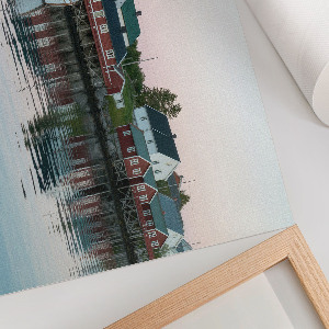 Canvas poster Lodz village