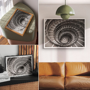 Canvas poster featuring spiral architecture