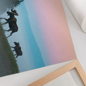 Canvas poster featuring a moose walking