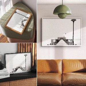 Modern monochromatic wall art poster with a calm design