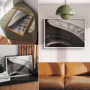 Canvas poster featuring spiral stairs