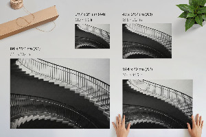 Canvas poster featuring spiral stairs