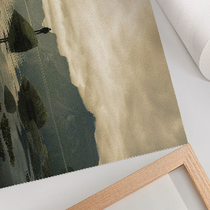 Modern wall art poster featuring a mountain landscape