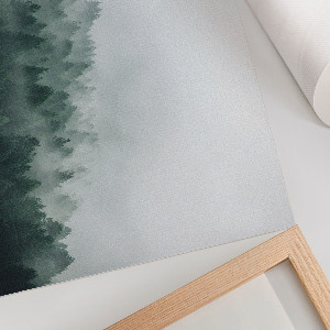 Misty forest wall poster