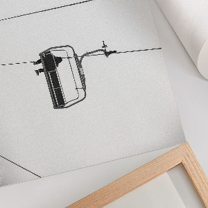 Canvas poster Winter train