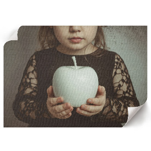Modern wall art poster Girl with an apple