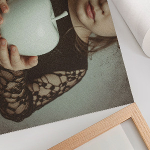 Modern wall art poster Girl with an apple