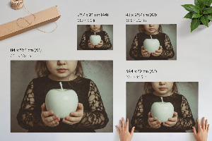 Modern wall art poster Girl with an apple