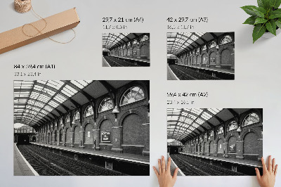 Premium wall art featuring a classic train station