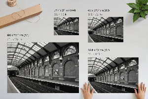Premium wall art featuring a classic train station