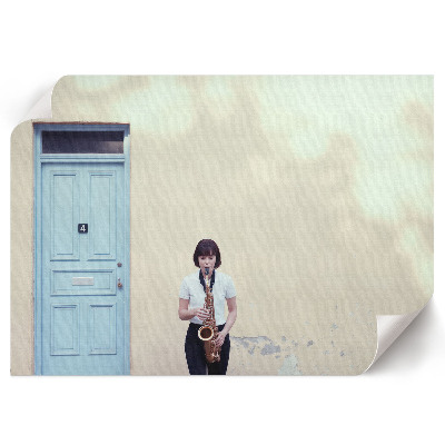 Modern wall art poster featuring a saxophonist
