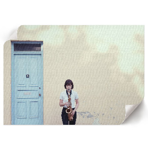 Modern wall art poster featuring a saxophonist