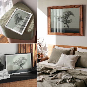 Modern wall art poster Tree in the fog