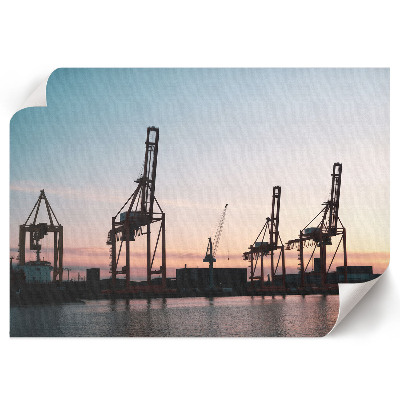 Canvas poster depicting an industrial port